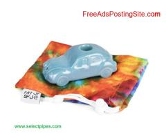 Art Of Smoke Beetle Ceramic Pipe W/ Tie Dye Bag | Blue