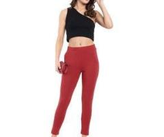 High-Quality Maroon Ankle Length Leggings with Free Shipping