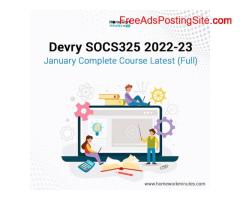DeVry SOCS325 January 2022-23 Complete Course Latest (Full)