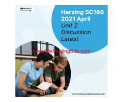 Herzing SC186 2021 April Unit 2 Discussion Latest