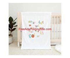 Cute Typography Baby Swaddle Blanket