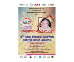 4th Suraj Parkash Marwah Sahitya Rattan Awards 2023 at Global Literary Festival