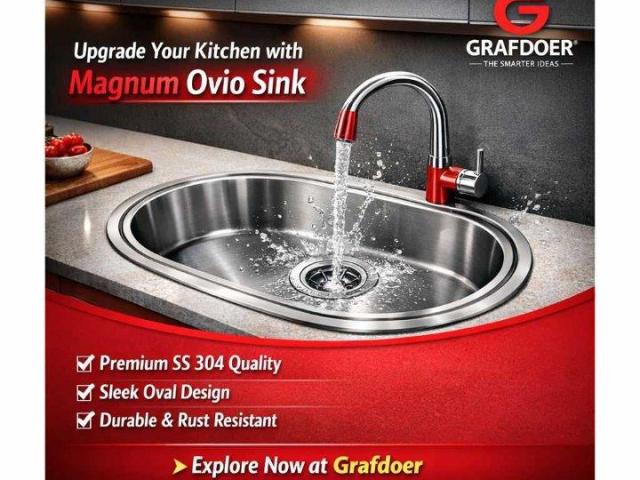 Magnum Ovio Kitchen Sink by Grafdoer – Premium Stainless Steel Sink for Modern Kitchens