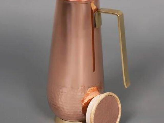 Premium Copper Pitcher with Wooden Lid Available on Sale