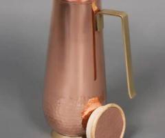 Premium Copper Pitcher with Wooden Lid Available on Sale