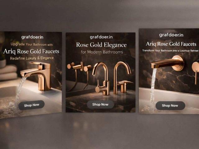 Luxury Rose Gold Faucets – Ariq Collection by Grafdoer | Premium Bathroom Fittings