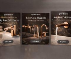 Luxury Rose Gold Faucets – Ariq Collection by Grafdoer | Premium Bathroom Fittings