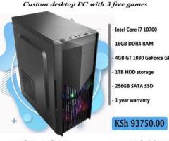 Tailor made desktop with Core i7 and 16GB RAM
