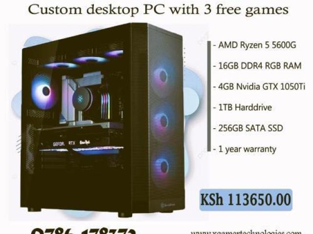 Custom produced Ryzen 5 PC with 1050Ti GTX GPU