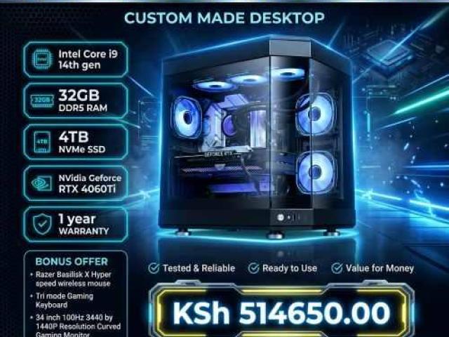 Custom designed Liquid cooled Core i9 Desktop