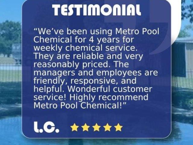 Customer Reviews | Metro Pool Chemical
