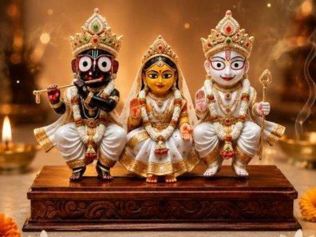Premium Jagannath Subhadra Balabhadra Idol Set | Shri Prasadam